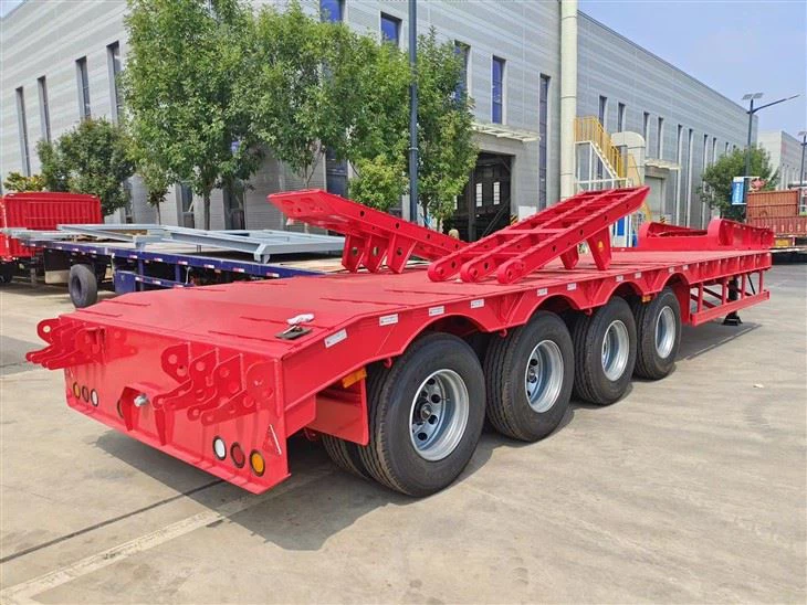 Remorque semi-surbaissée à 4 essieux